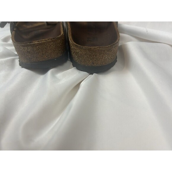 Birkenstock Mayari Sandals Women’s Size 39 8.5 Metallic Silver Leather Cork - Picture 7 of 8